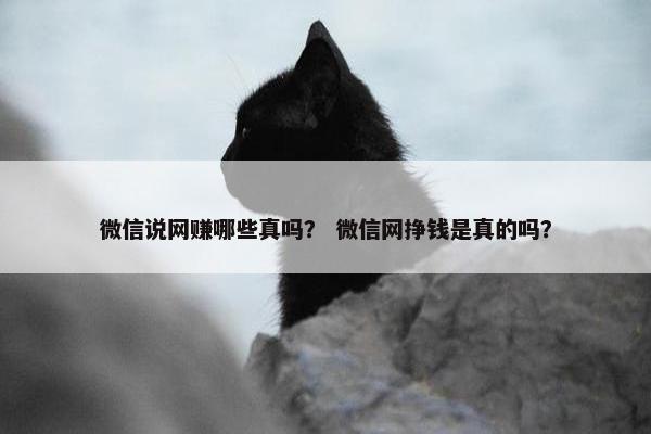 微信说网赚哪些真吗？ 微信网挣钱是真的吗？