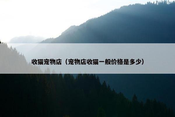 收猫宠物店（宠物店收猫一般价格是多少）