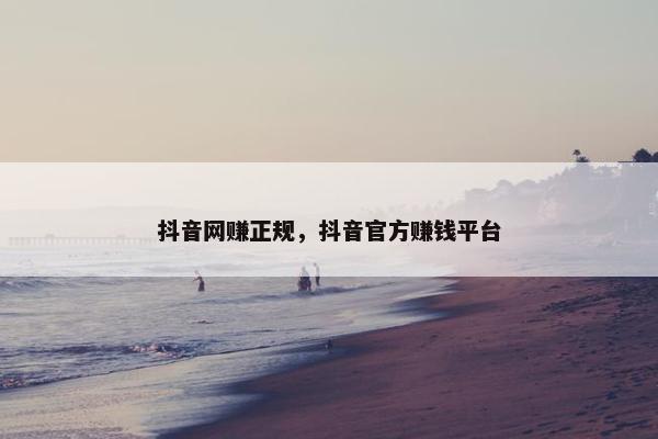 抖音网赚正规，抖音官方赚钱平台