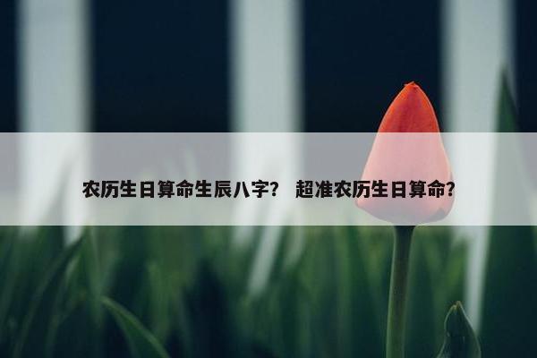 农历生日算命生辰八字？ 超准农历生日算命？
