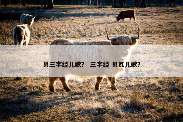 贝三字经儿歌？ 三字经 贝瓦儿歌？