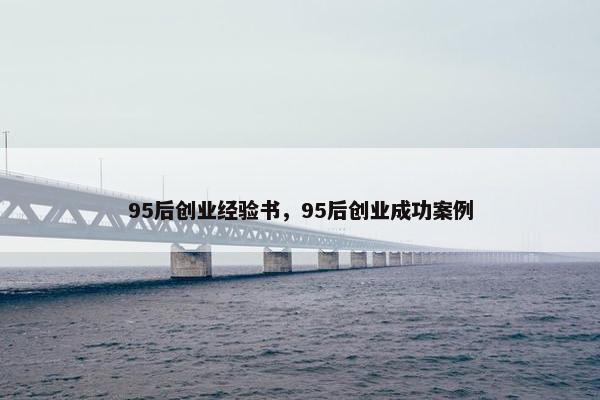 95后创业经验书，95后创业成功案例