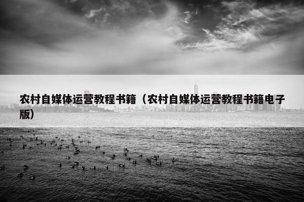 农村自媒体运营教程书籍（农村自媒体运营教程书籍电子版）