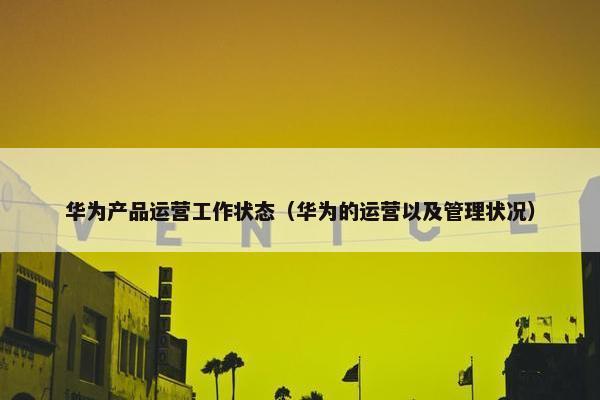 华为产品运营工作状态（华为的运营以及管理状况）