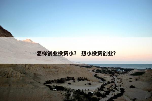 怎样创业投资小？ 想小投资创业？