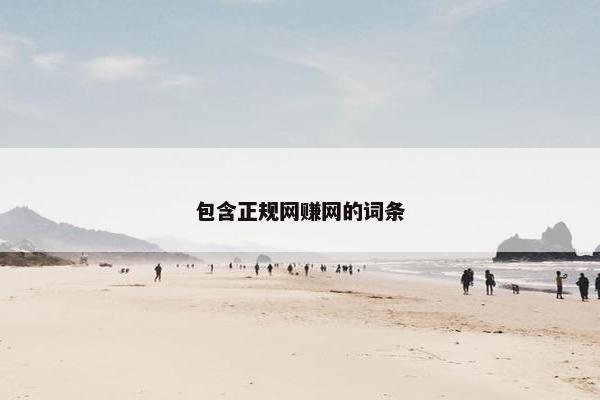 包含正规网赚网的词条