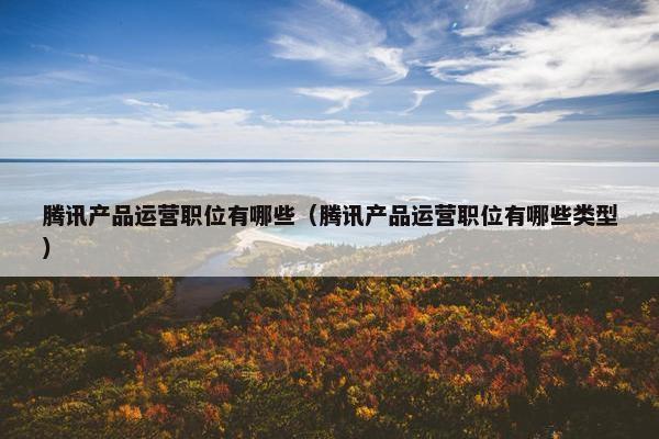 腾讯产品运营职位有哪些（腾讯产品运营职位有哪些类型）