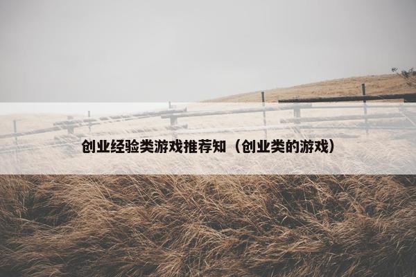 创业经验类游戏推荐知（创业类的游戏）