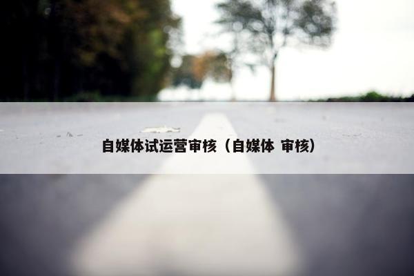 自媒体试运营审核（自媒体 审核）