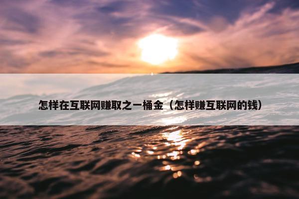 怎样在互联网赚取之一桶金（怎样赚互联网的钱）