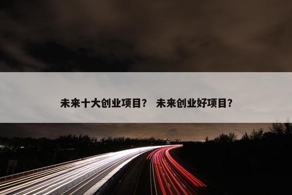 未来十大创业项目？ 未来创业好项目？