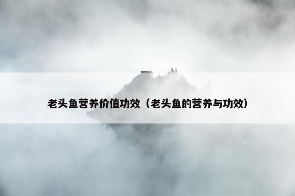 老头鱼营养价值功效（老头鱼的营养与功效）