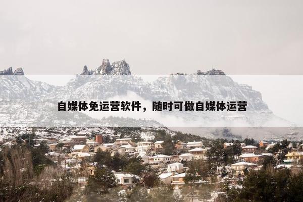 自媒体免运营软件，随时可做自媒体运营
