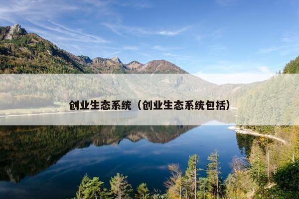 创业生态系统（创业生态系统包括）