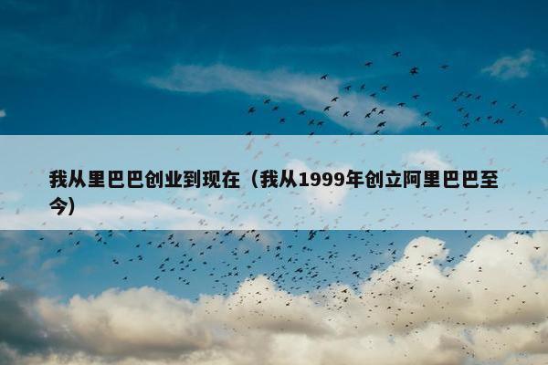 我从里巴巴创业到现在（我从1999年创立阿里巴巴至今）
