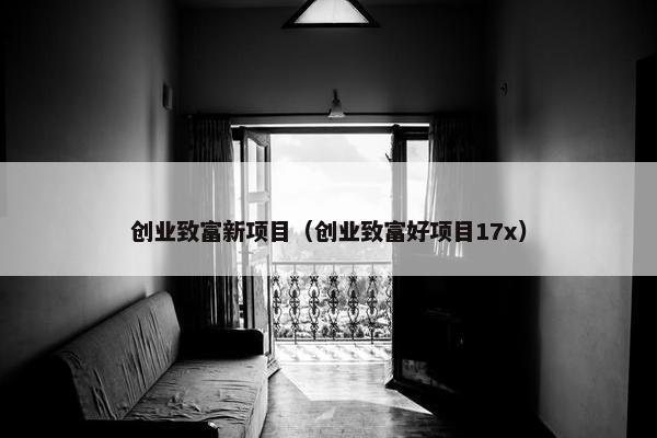 创业致富新项目（创业致富好项目17x）