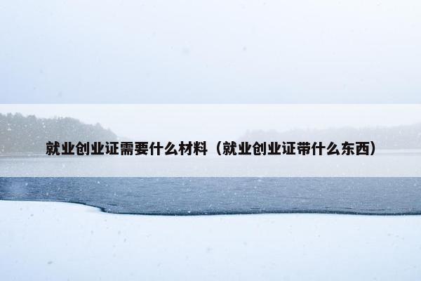就业创业证需要什么材料（就业创业证带什么东西）