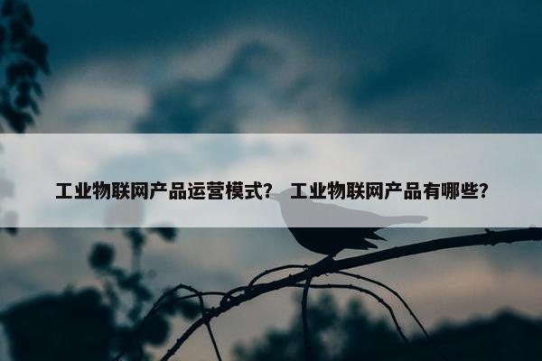 工业物联网产品运营模式？ 工业物联网产品有哪些？