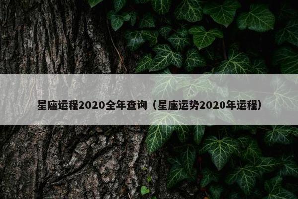 星座运程2020全年查询（星座运势2020年运程）