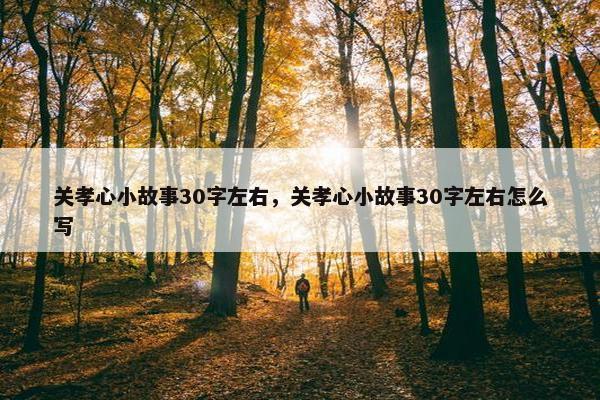 关孝心小故事30字左右，关孝心小故事30字左右怎么写