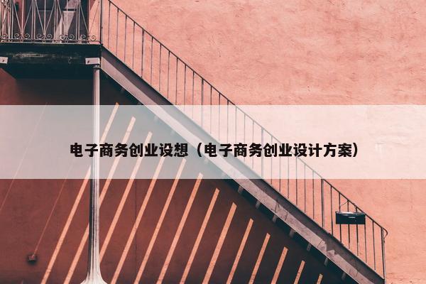 电子商务创业设想（电子商务创业设计方案）