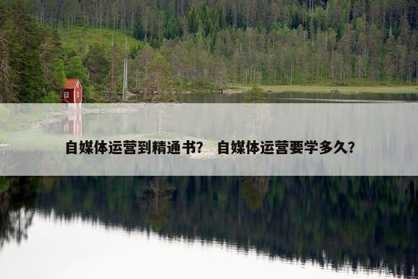 自媒体运营到精通书？ 自媒体运营要学多久？