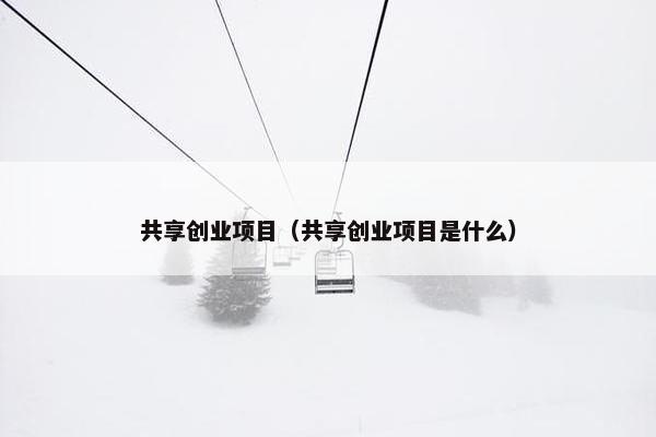 共享创业项目（共享创业项目是什么）