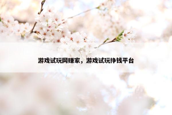 游戏试玩网赚家，游戏试玩挣钱平台