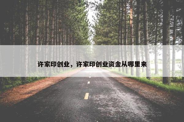 许家印创业，许家印创业资金从哪里来
