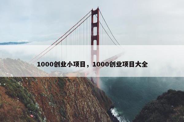 1000创业小项目，1000创业项目大全