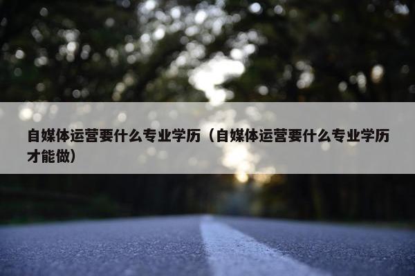 自媒体运营要什么专业学历（自媒体运营要什么专业学历才能做）