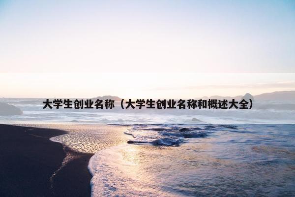 大学生创业名称（大学生创业名称和概述大全）