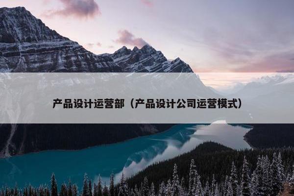 产品设计运营部（产品设计公司运营模式）