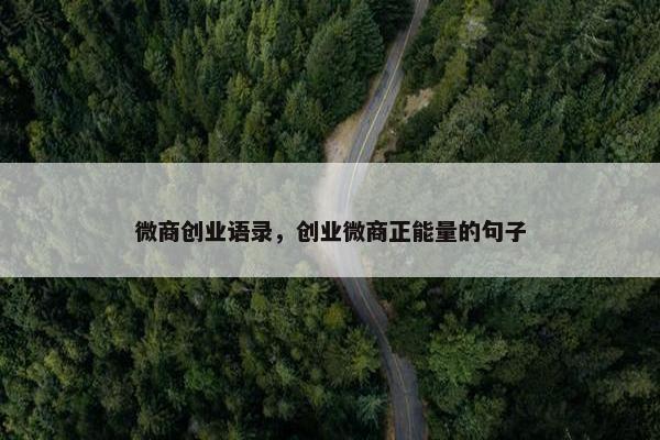 微商创业语录，创业微商正能量的句子
