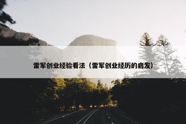 雷军创业经验看法（雷军创业经历的启发）