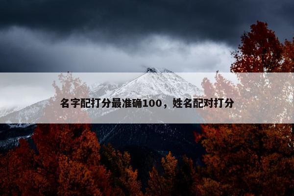 名字配打分最准确100，姓名配对打分