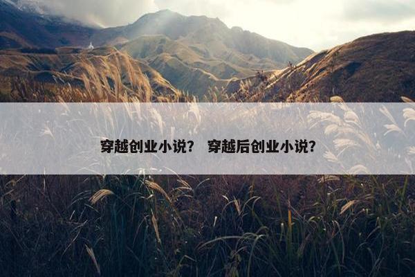 穿越创业小说？ 穿越后创业小说？