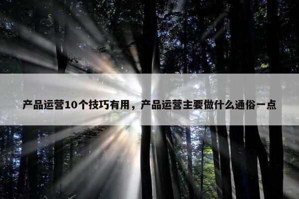产品运营10个技巧有用，产品运营主要做什么通俗一点