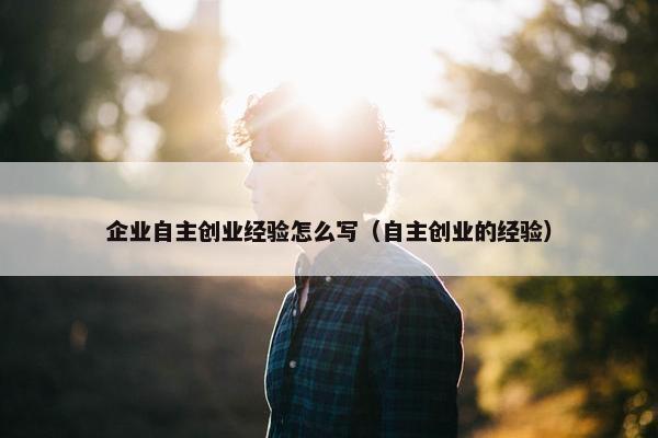 企业自主创业经验怎么写（自主创业的经验）