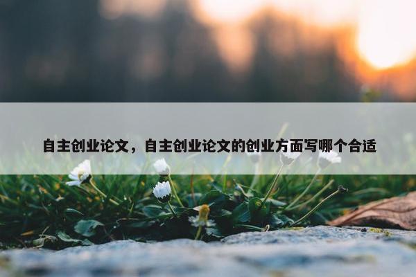 自主创业论文，自主创业论文的创业方面写哪个合适