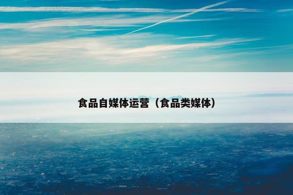 食品自媒体运营（食品类媒体）