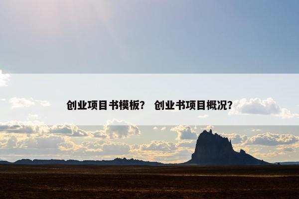 创业项目书模板？ 创业书项目概况？