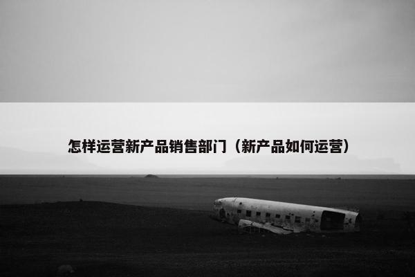 怎样运营新产品销售部门（新产品如何运营）