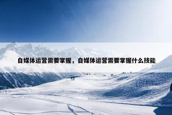 自媒体运营需要掌握，自媒体运营需要掌握什么技能