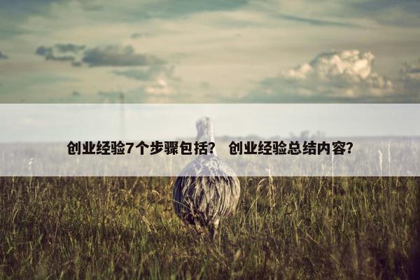 创业经验7个步骤包括？ 创业经验总结内容？