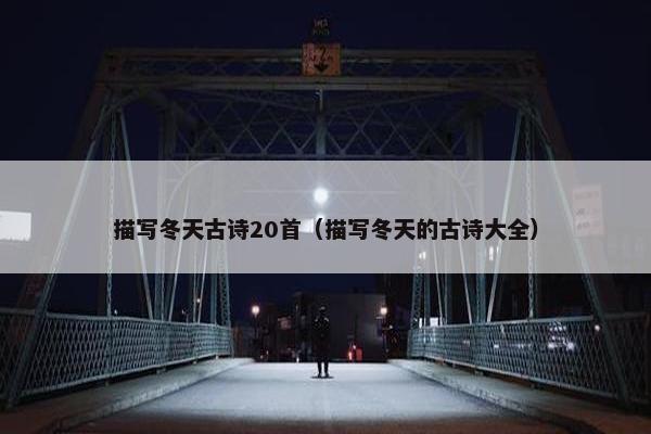 描写冬天古诗20首（描写冬天的古诗大全）
