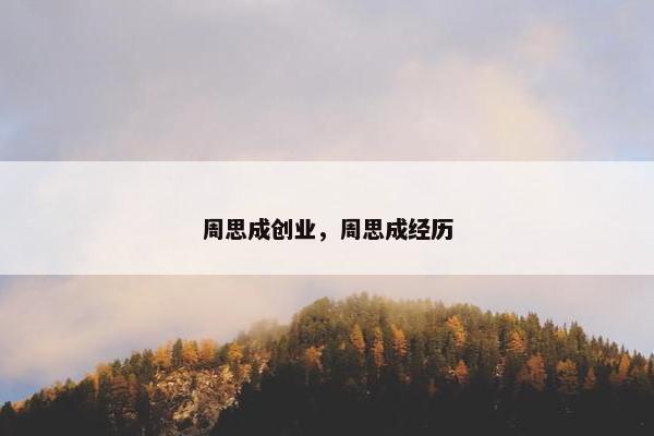 周思成创业，周思成经历
