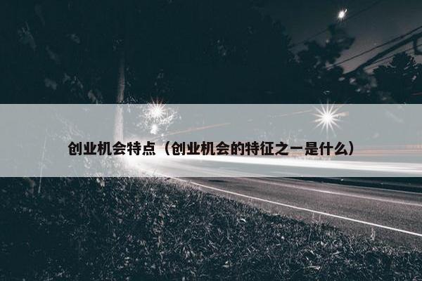 创业机会特点（创业机会的特征之一是什么）
