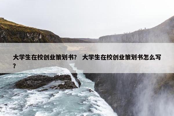 大学生在校创业策划书？ 大学生在校创业策划书怎么写？