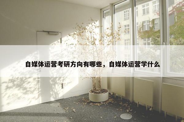 自媒体运营考研方向有哪些，自媒体运营学什么